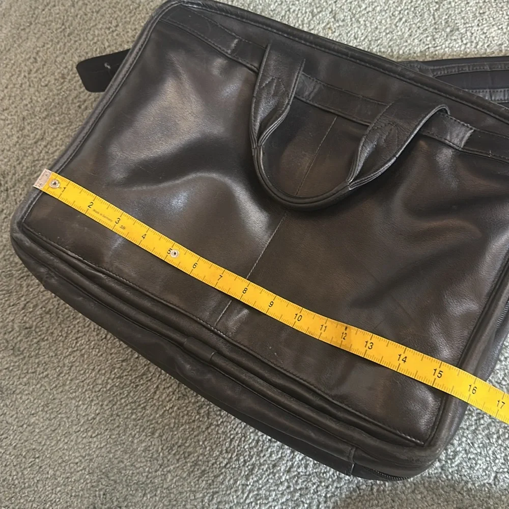 TUMI Genuine Leather Business Briefcase Laptop Bag Alpha T-Pass